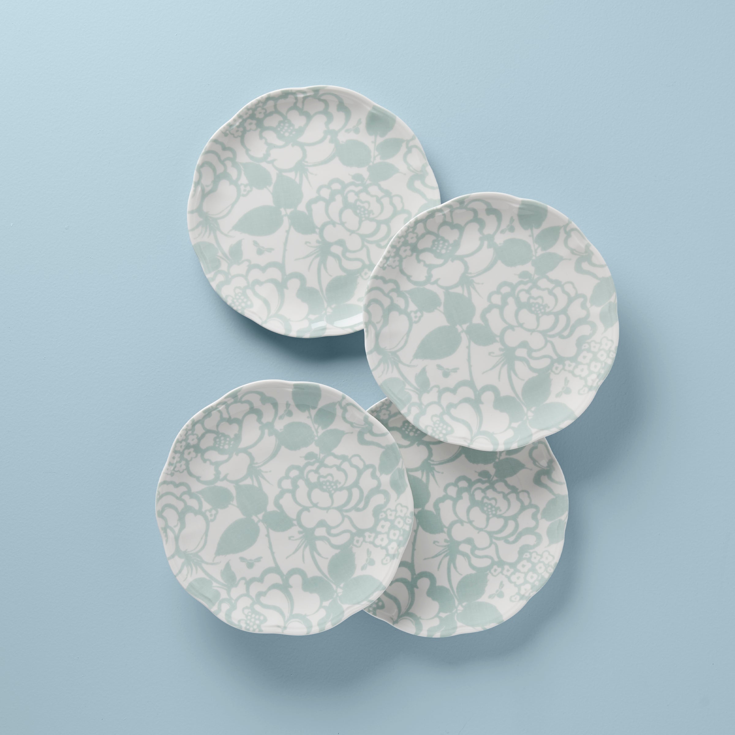 894087_w10_923bc861-b708-4076-bd3b-8ad7cff52fab.jpg Butterfly Meadow Cottage Sage Accent Plates - Set of 4 - Image 1
